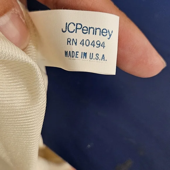 Vintage JCPenney Ivory Nylon Nightgown Lace Smocked Long Sleeve M - Picture 5 of 10